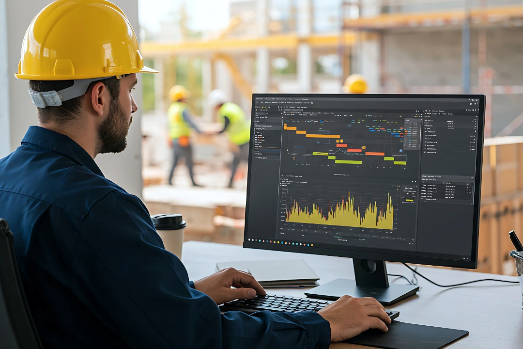 Nova Construction Management team monitoring commercial construction project timelines for on-time delivery
